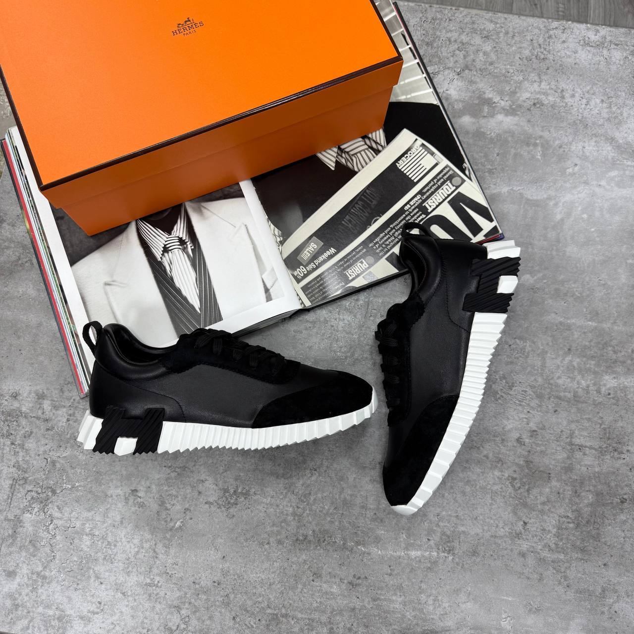 Hermes Bouncing Sneakers in Black Color
