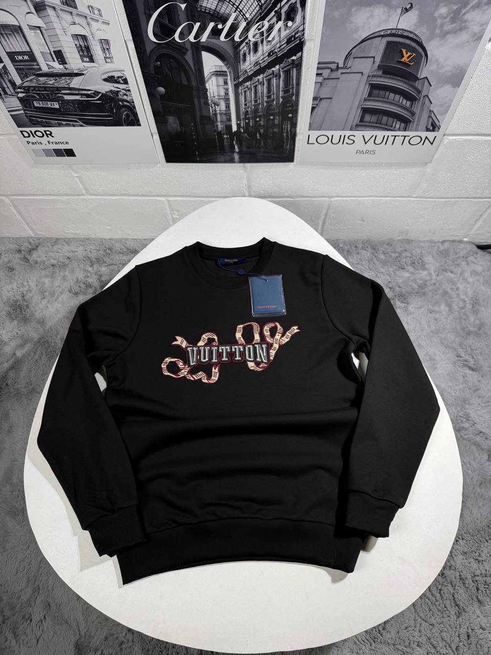Louis Vuitton Embroidered Cotton Crewneck Jumper