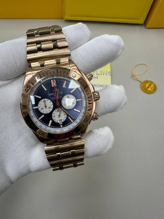 Breitling Chronometer 1884 Full Rose Gold Swiss Watch