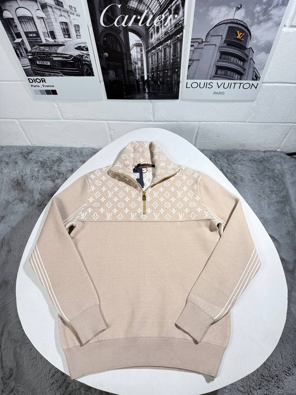 Louis Vuitton Ribbed Wool Half-Zip Pullover