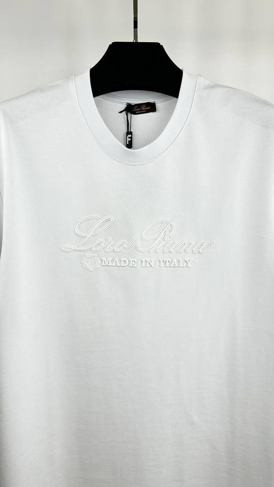 Loro Piana T-Shirt with an Embossed Logo and "Made in Italy" Text