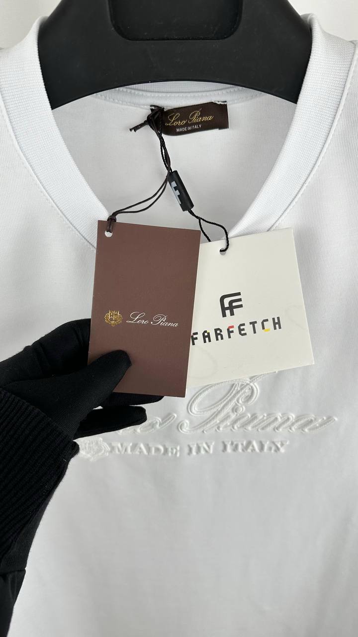Loro Piana T-Shirt with an Embossed Logo and "Made in Italy" Text