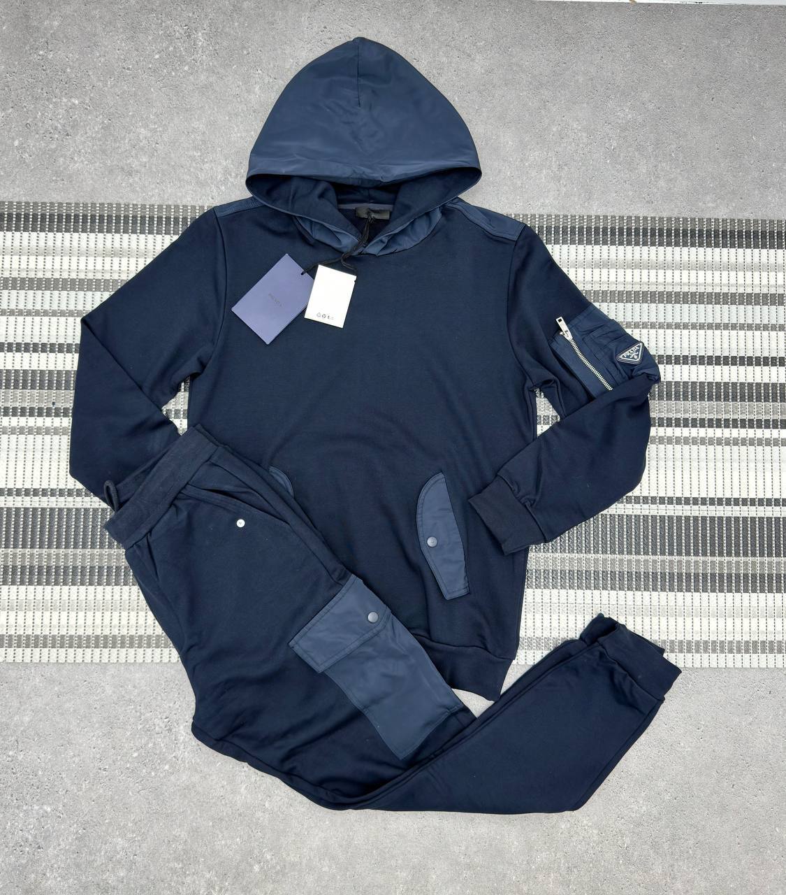 Prada Tracksuit with a Hoodie & Joggers Featuring Re-Nylon Details & the Brand's Logo