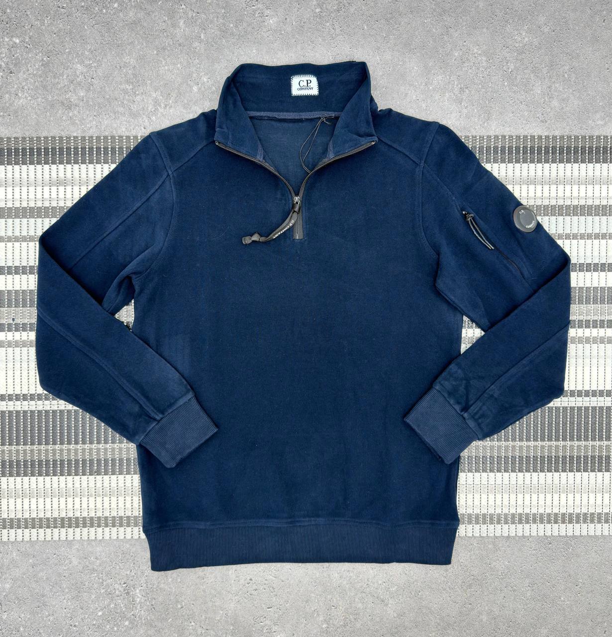 C.P. Company Quarter-Zipper Sweatshirt with a Lens Detail on the Sleeve