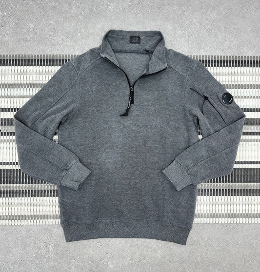 C.P. Company Quarter-Zipper Sweatshirt with a Lens Detail on the Sleeve