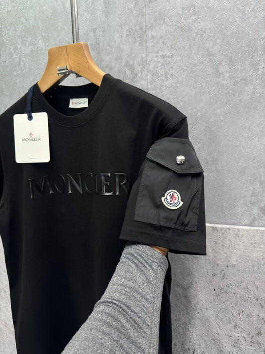 Moncler Cotton Jersey Pocket T-Shirt with an Embossed Logo on the Chest & a Logo Patch on the Sleeve Pocket
