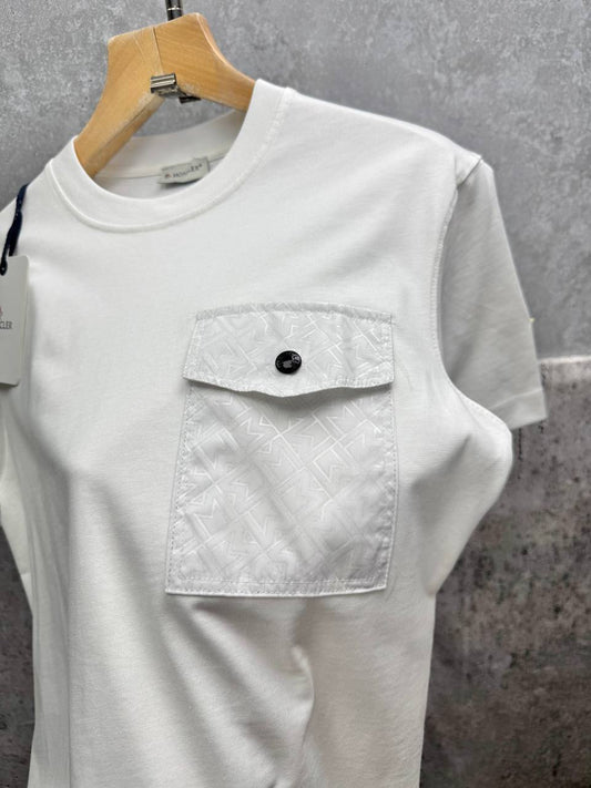 Moncler Monogram Nylon Pocket T-Shirt Cotton Jersey