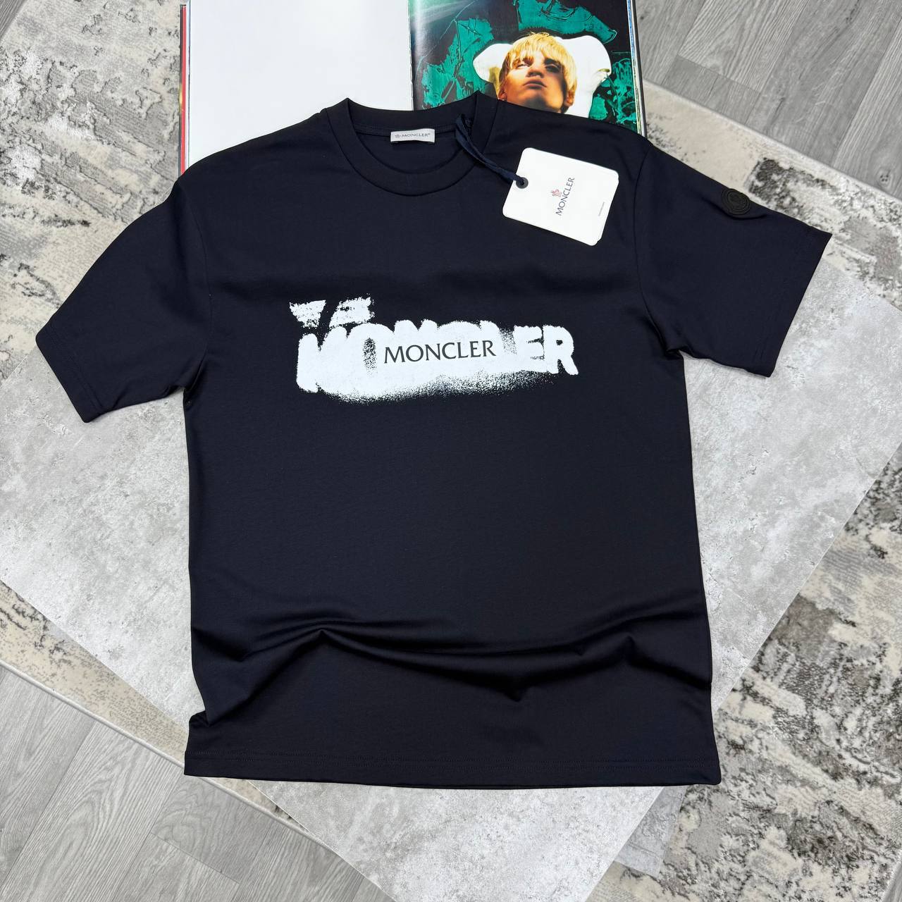 Moncler Ivory Logo Body Fit T-Shirt