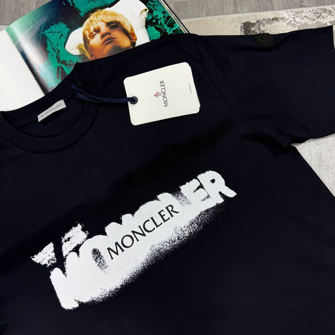 Moncler Ivory Logo Body Fit T-Shirt