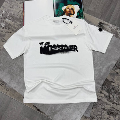 Moncler Ivory Logo Body Fit T-Shirt