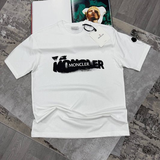Moncler Ivory Logo Body Fit T-Shirt