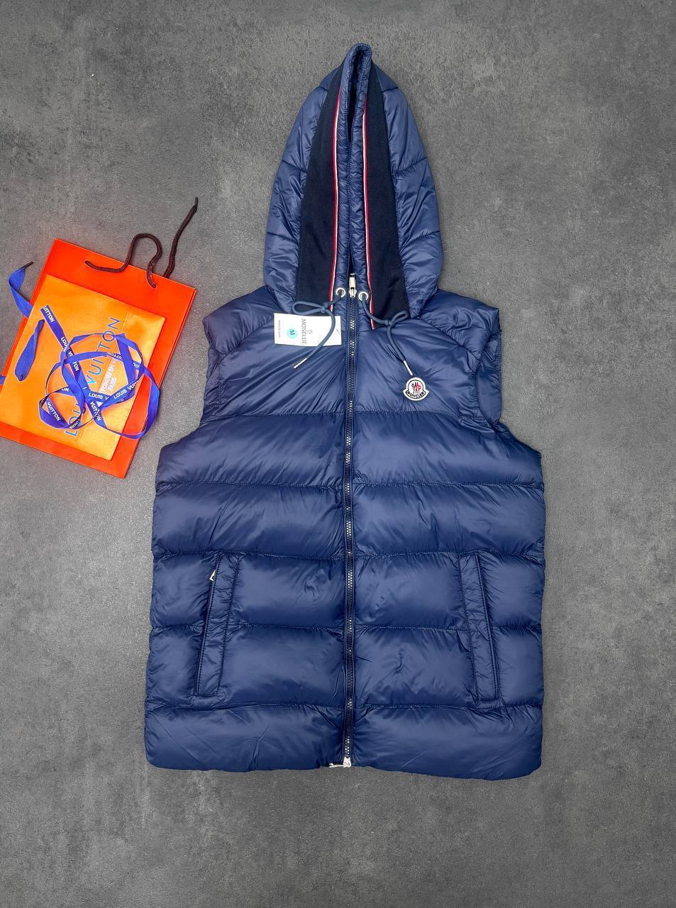 Moncler Montreuil Hooded Logo Down Gilet