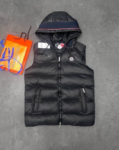Moncler Montreuil Hooded Logo Down Gilet