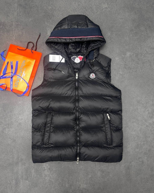 Moncler Montreuil Hooded Logo Down Gilet