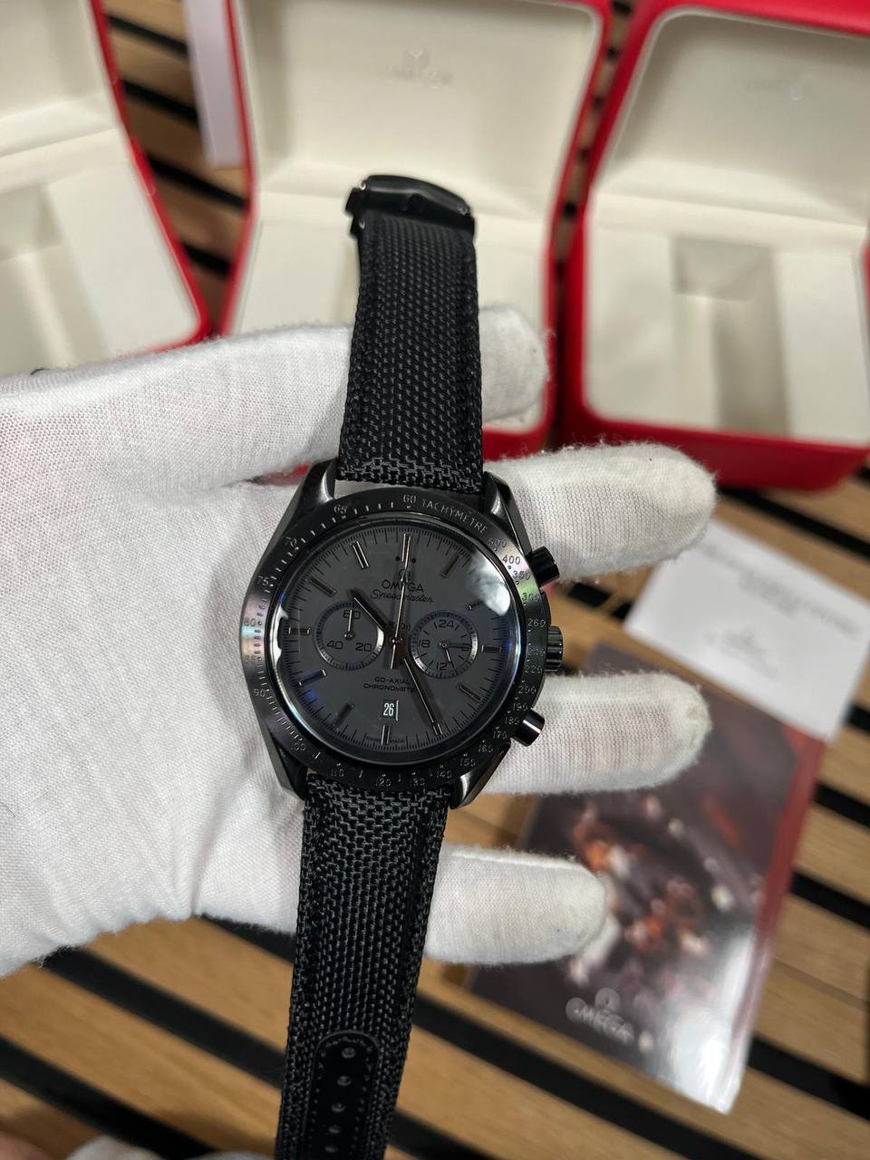 Omega Speedmaster Dark Side of the Moon watch Textile Strap.