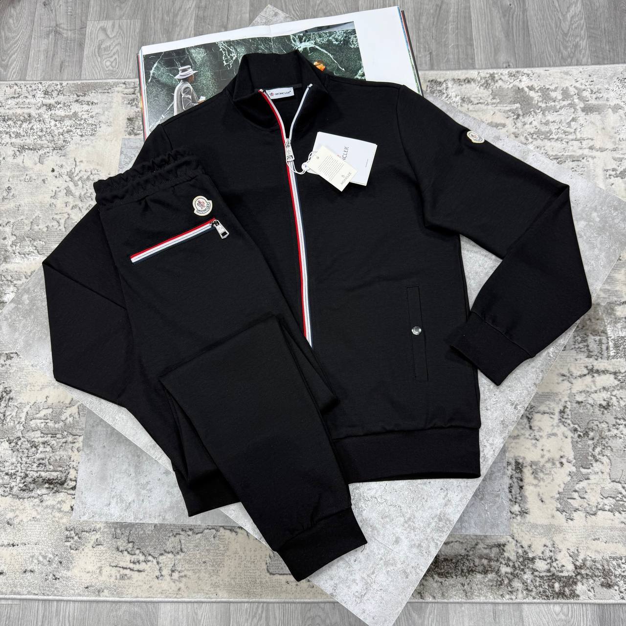 Moncler Jersey Tipped Tracktop and Matching Drawstring Track Pants