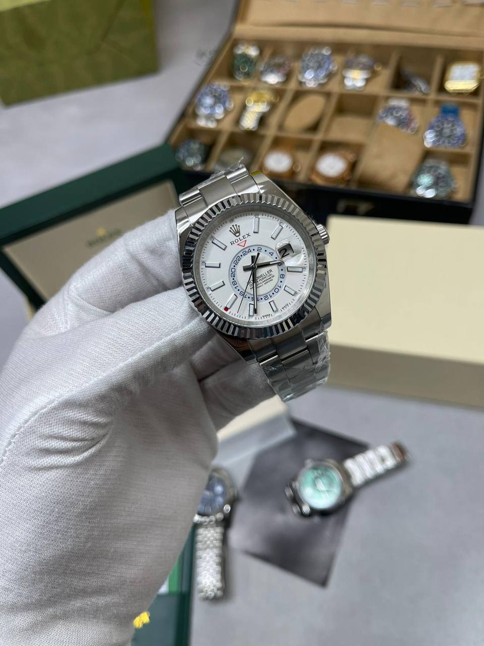 Rolex Sky-Dweller Watches with Oyster Bracelets.