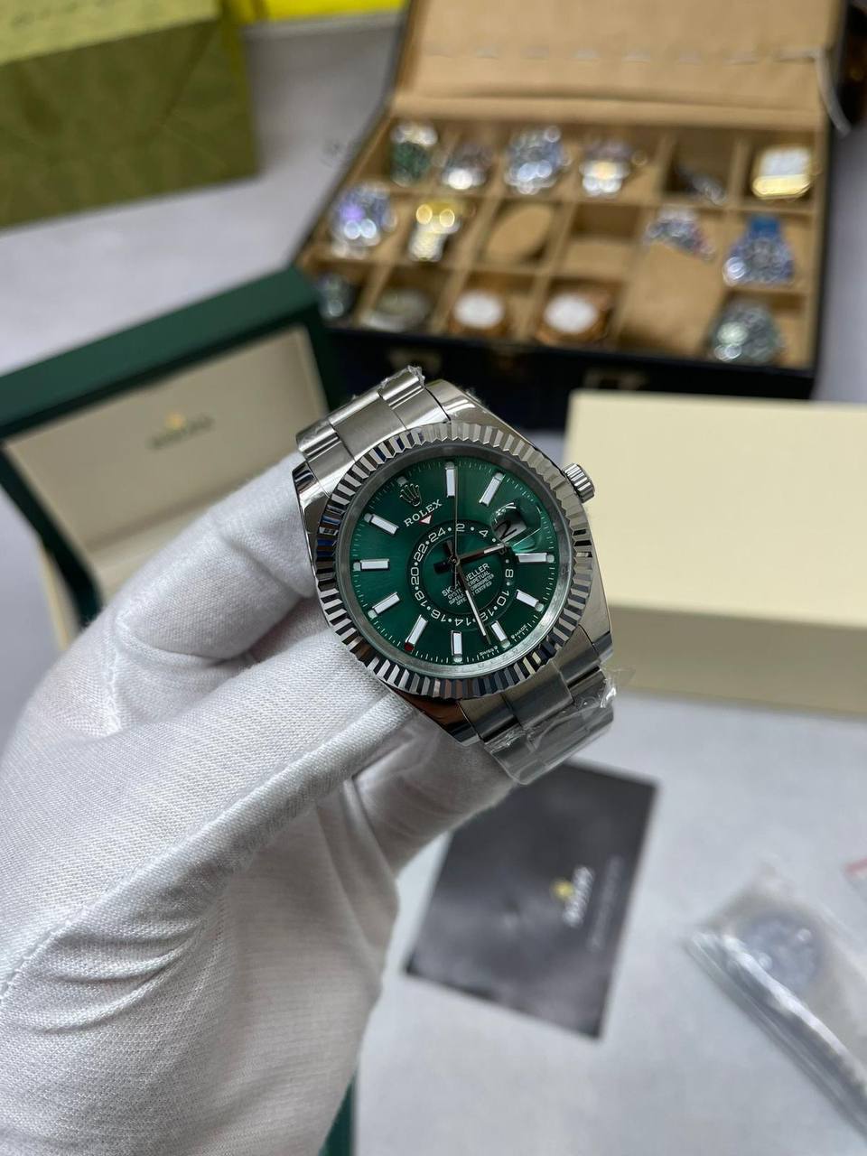 Rolex Sky-Dweller Watches with Oyster Bracelets.