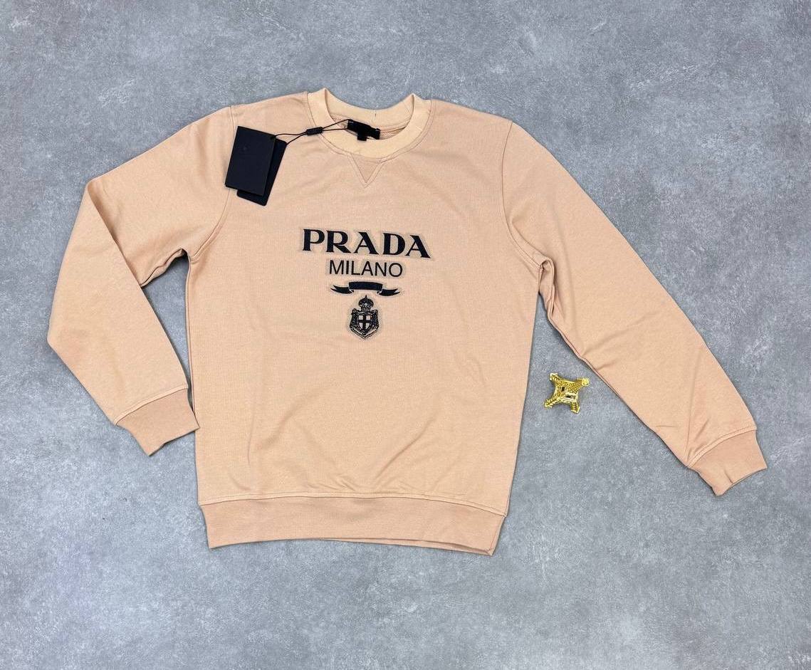 Prada Milano Logo Oversized Crewneck Jumper