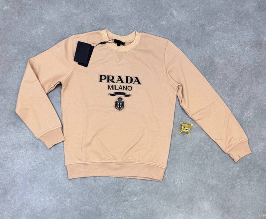 Prada Milano Logo Oversized Crewneck Jumper