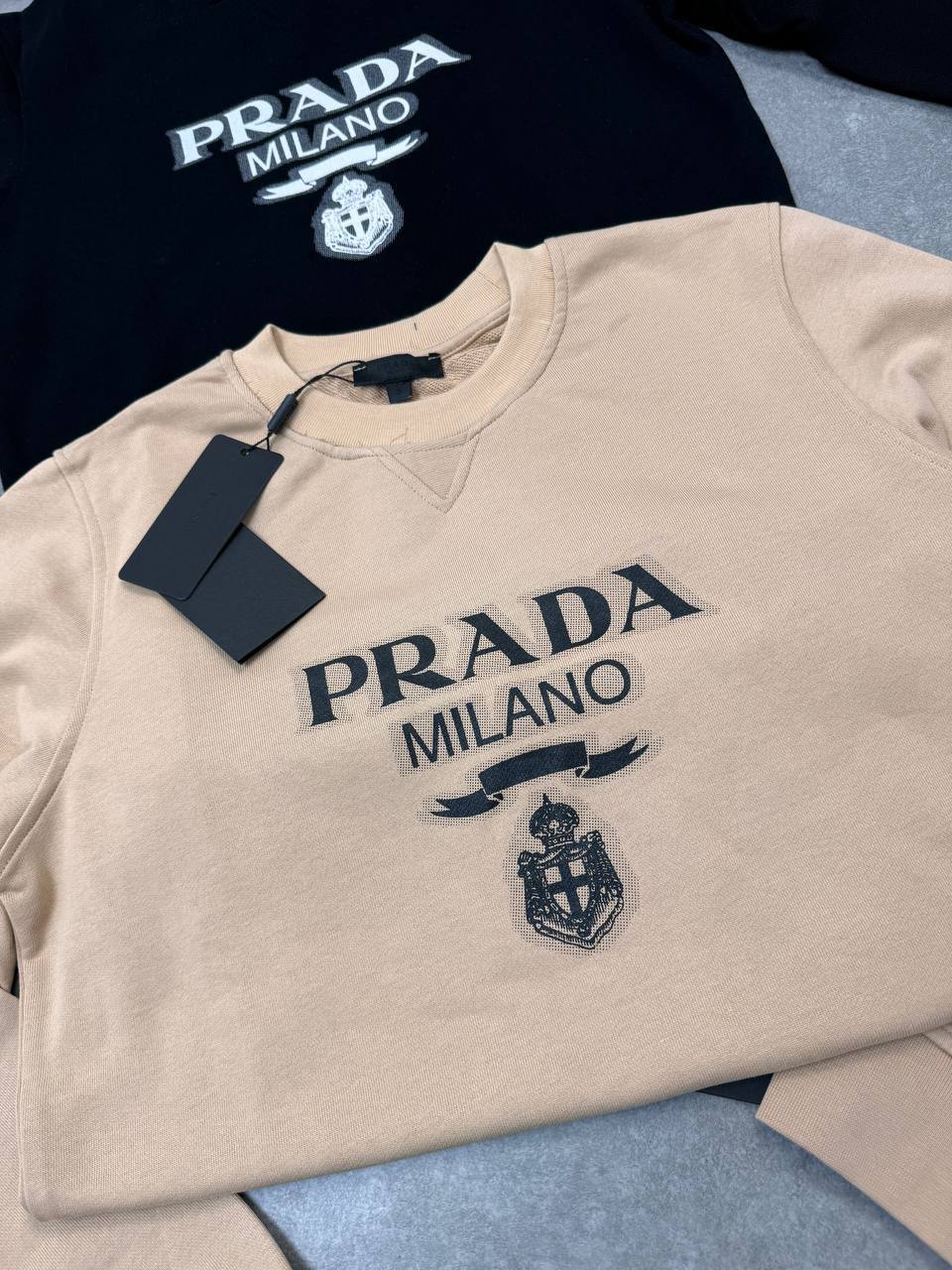 Prada Milano Logo Oversized Crewneck Jumper