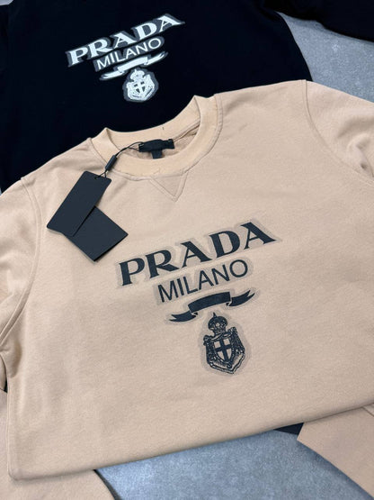 Prada Milano Logo Oversized Crewneck Jumper