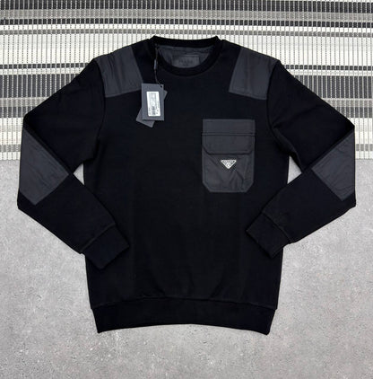 Prada Men's Re-Nylon Flap-pocket Cotton Jumper