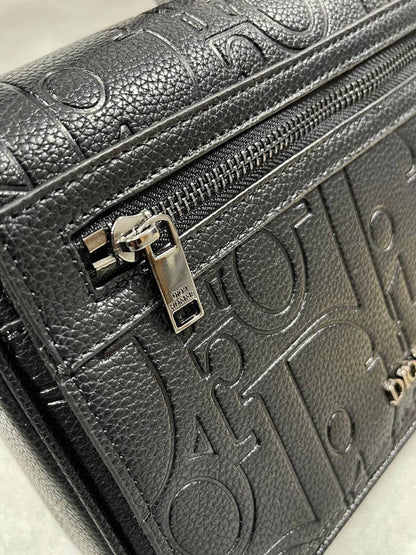 Dior Small Saddle Messenger Bag with Flap Black Dior Gravity Leather