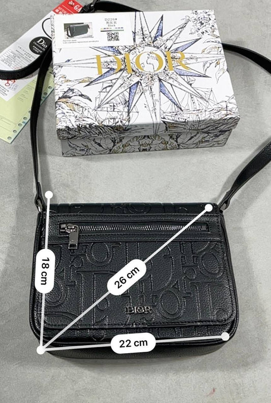 Dior Small Saddle Messenger Bag with Flap Black Dior Gravity Leather