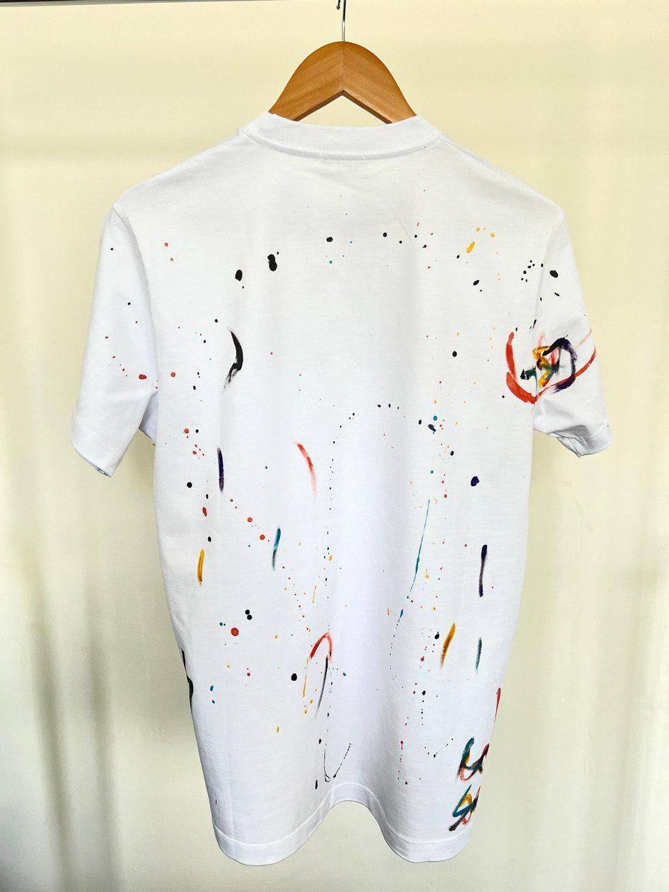 Dior Cotton Crewneck Multicolour Paint Splatter T-shirt | Design and Embroidered Logo