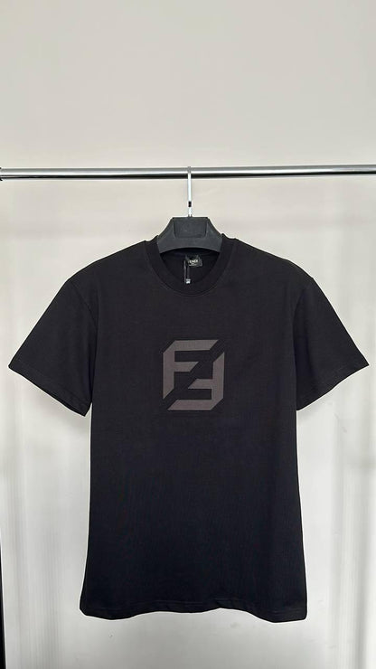 Fendi Cotton Crewneck T-Shirt with a FF Logo