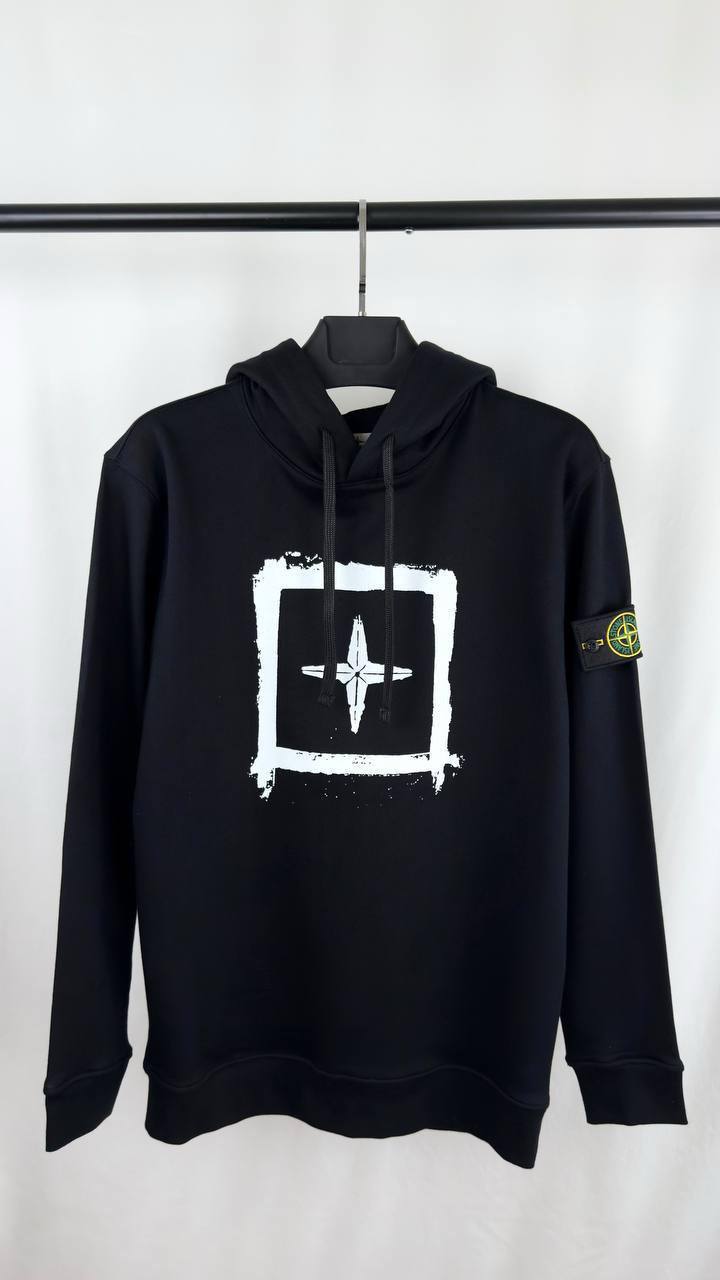 Stone Island Box Print Pullover Hoodies