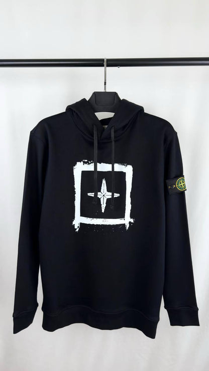 Stone Island Box Print Pullover Hoodies