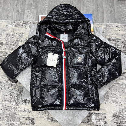Moncler Black Montbeliard Hooded Short Down Puffer Jacket
