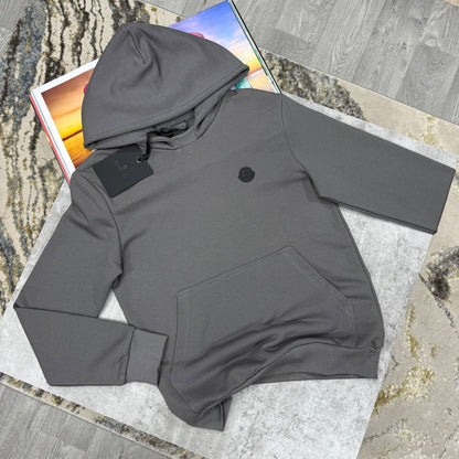 Moncler Black Logo Patch Cotton Hoodie