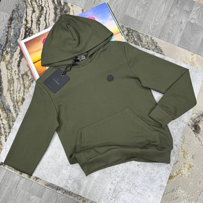 Moncler Black Logo Patch Cotton Hoodie