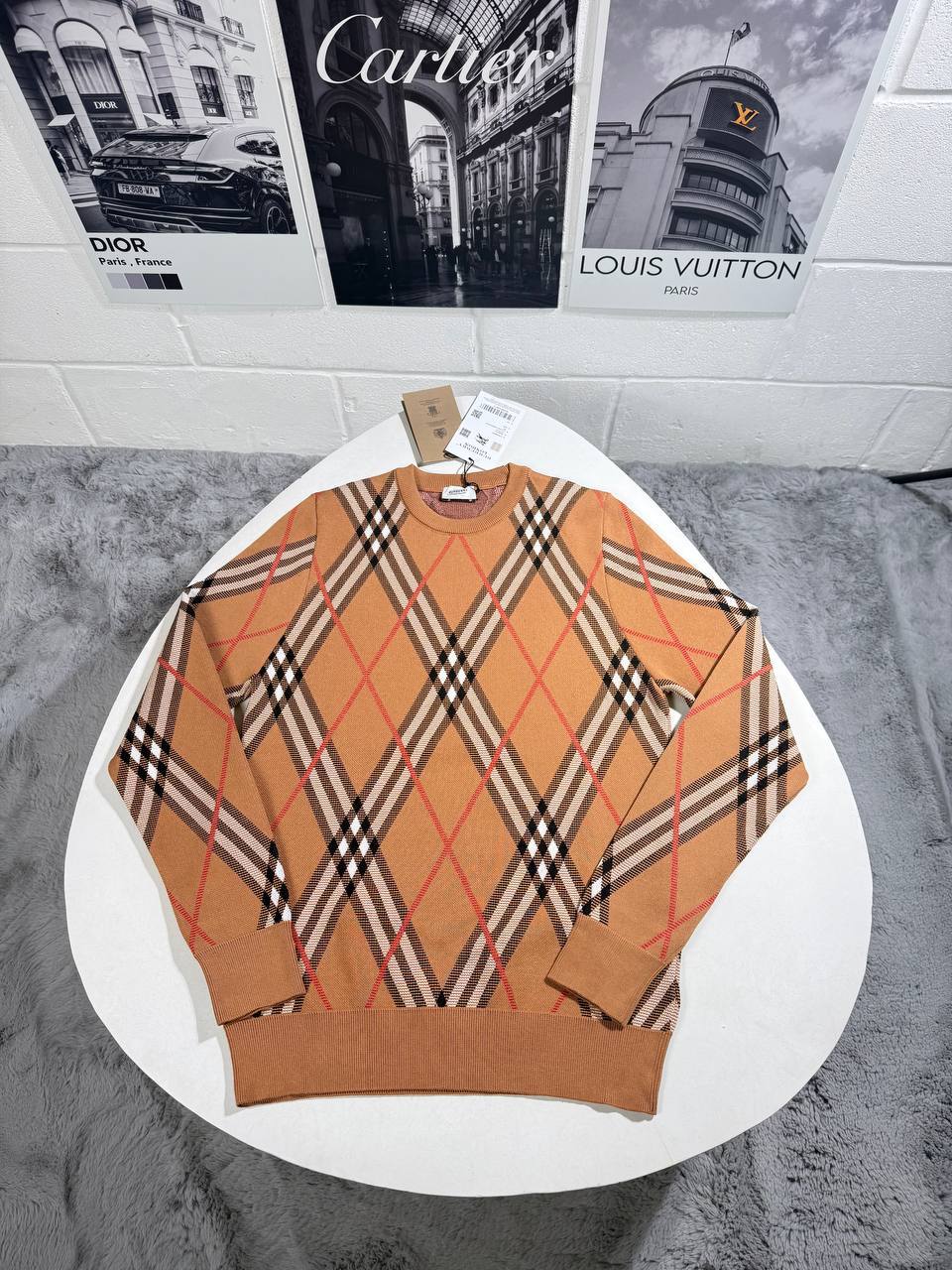 Burberry Check Wool-Blend Jumper