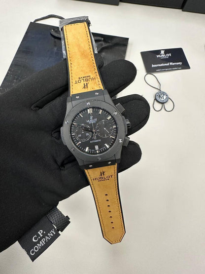 Hublot Big Bang Watch in Stainless Steel with Tan Leather Strap