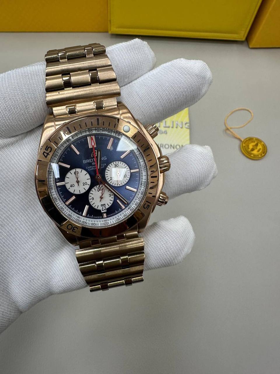 Breitling Chronometer 1884 Full Rose Gold Swiss Watch