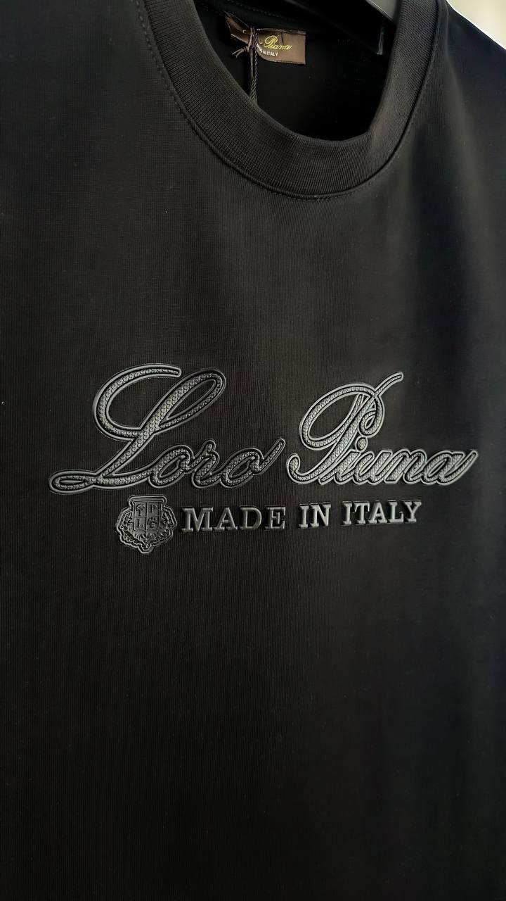 Loro Piana T-Shirt with an Embossed Logo and "Made in Italy" Text