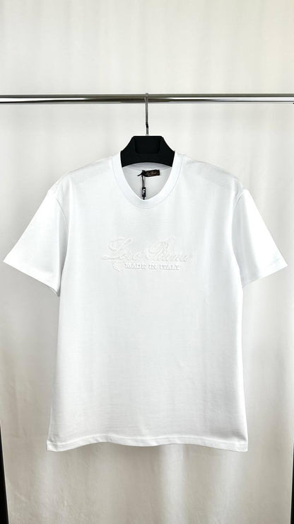 Loro Piana T-Shirt with an Embossed Logo and "Made in Italy" Text