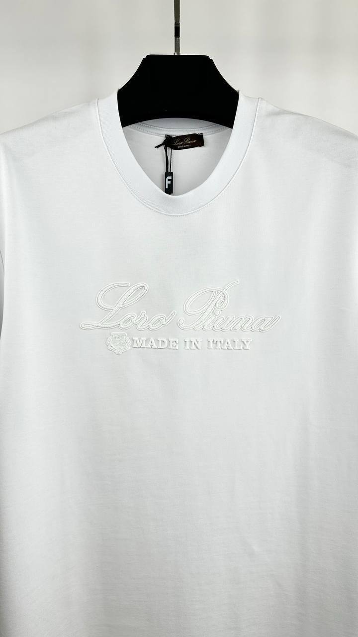 Loro Piana T-Shirt with an Embossed Logo and "Made in Italy" Text