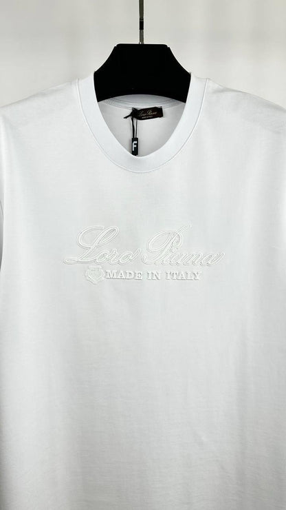 Loro Piana T-Shirt with an Embossed Logo and "Made in Italy" Text