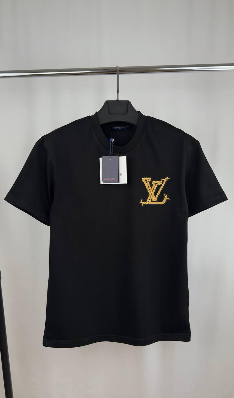 Louis Vuitton Embroidered Cotton T-Shirt with"Marque L. Vuitton déposée" Signature on the Back