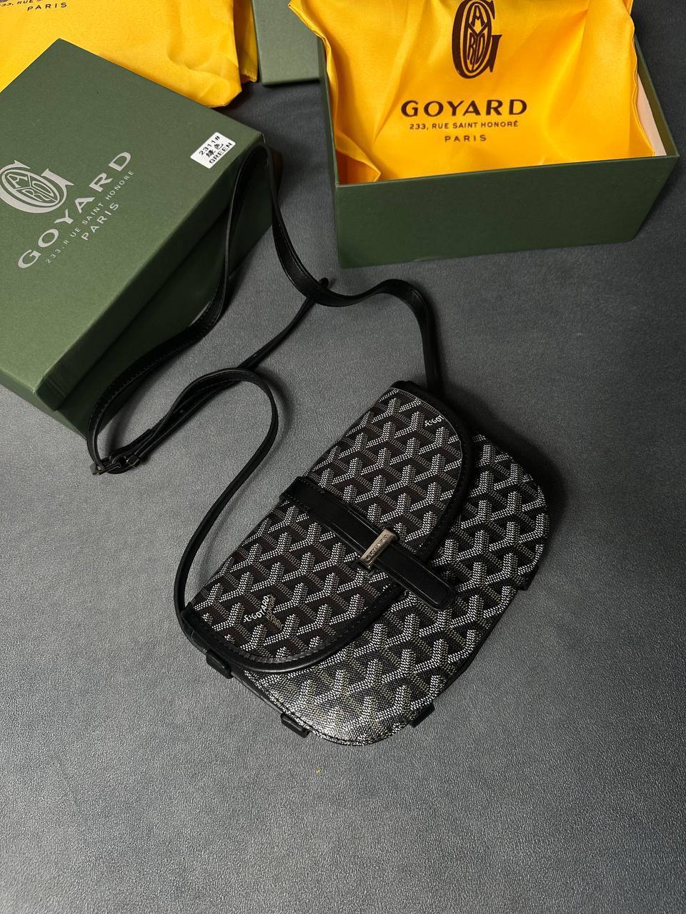 Goyard Belvedere PM Messenger Bag with Goyardine Canvas Leather Trim