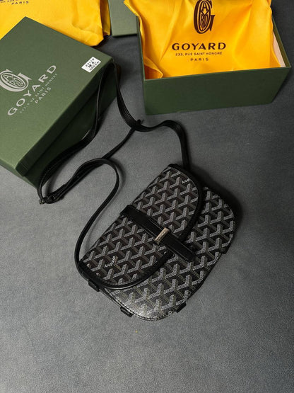 Goyard Belvedere PM Messenger Bag with Goyardine Canvas Leather Trim
