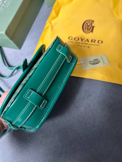 Goyard Belvedere PM Messenger Bag with Goyardine Canvas Leather Trim