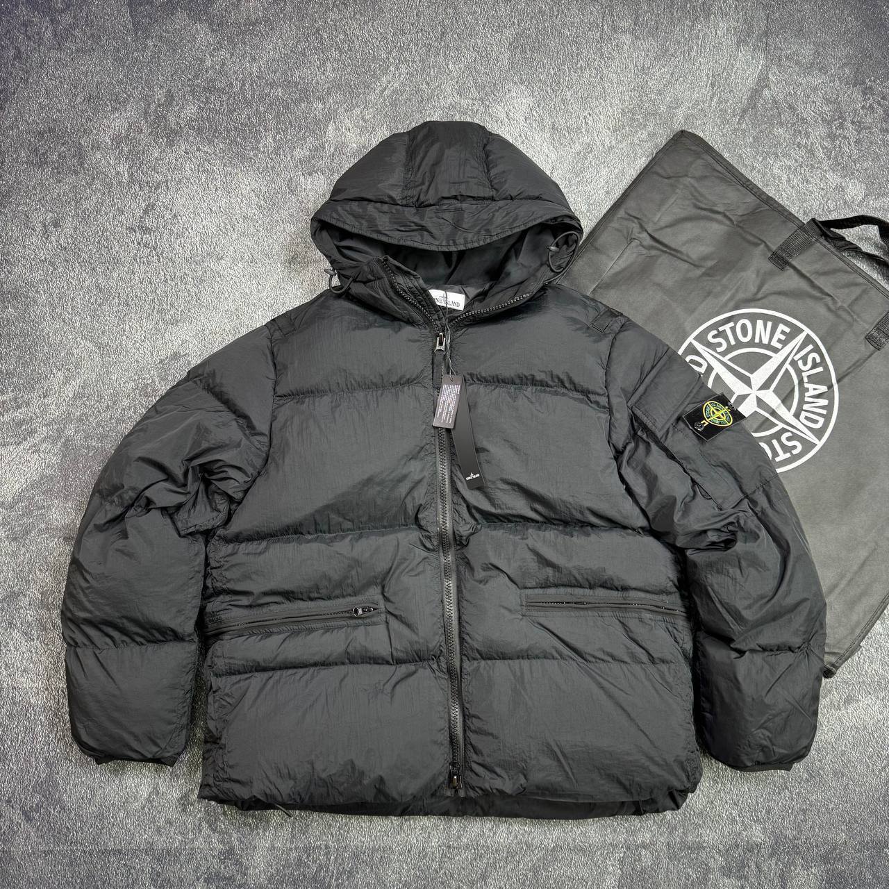 Stone Island Garment Dyed Crinkle Reps NY Adjustable Hooded Down Jacket