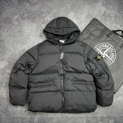 Stone Island Garment Dyed Crinkle Reps NY Adjustable Hooded Down Jacket