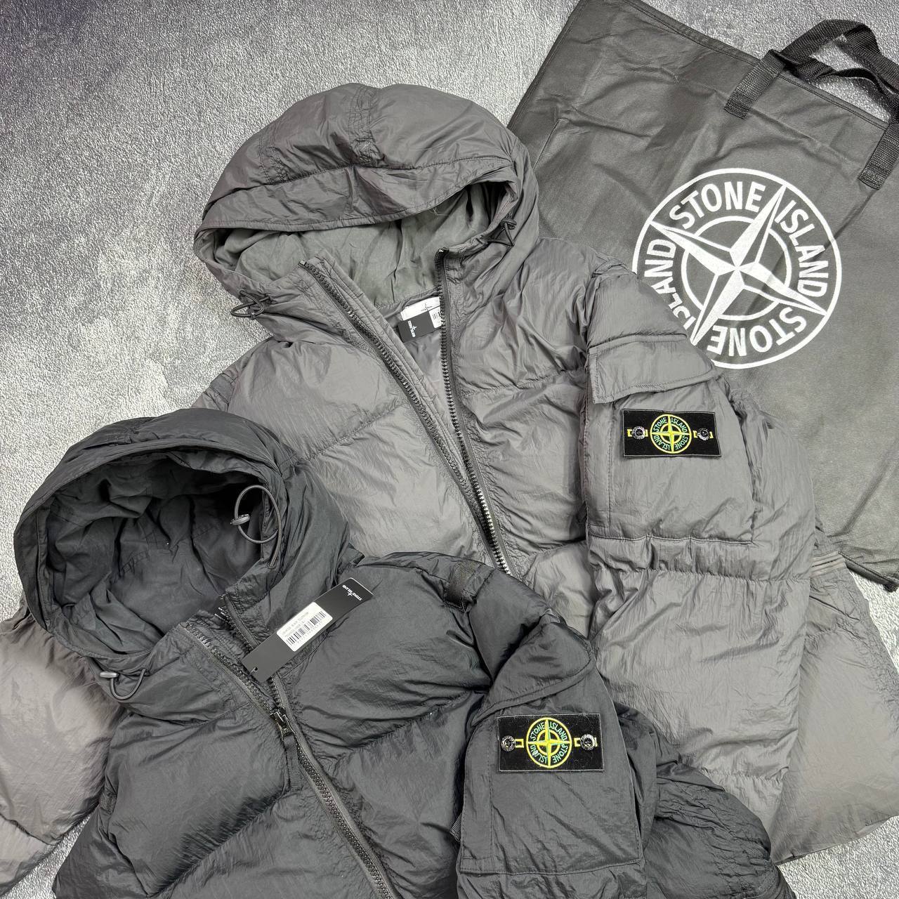 Stone Island Garment Dyed Crinkle Reps NY Adjustable Hooded Down Jacket